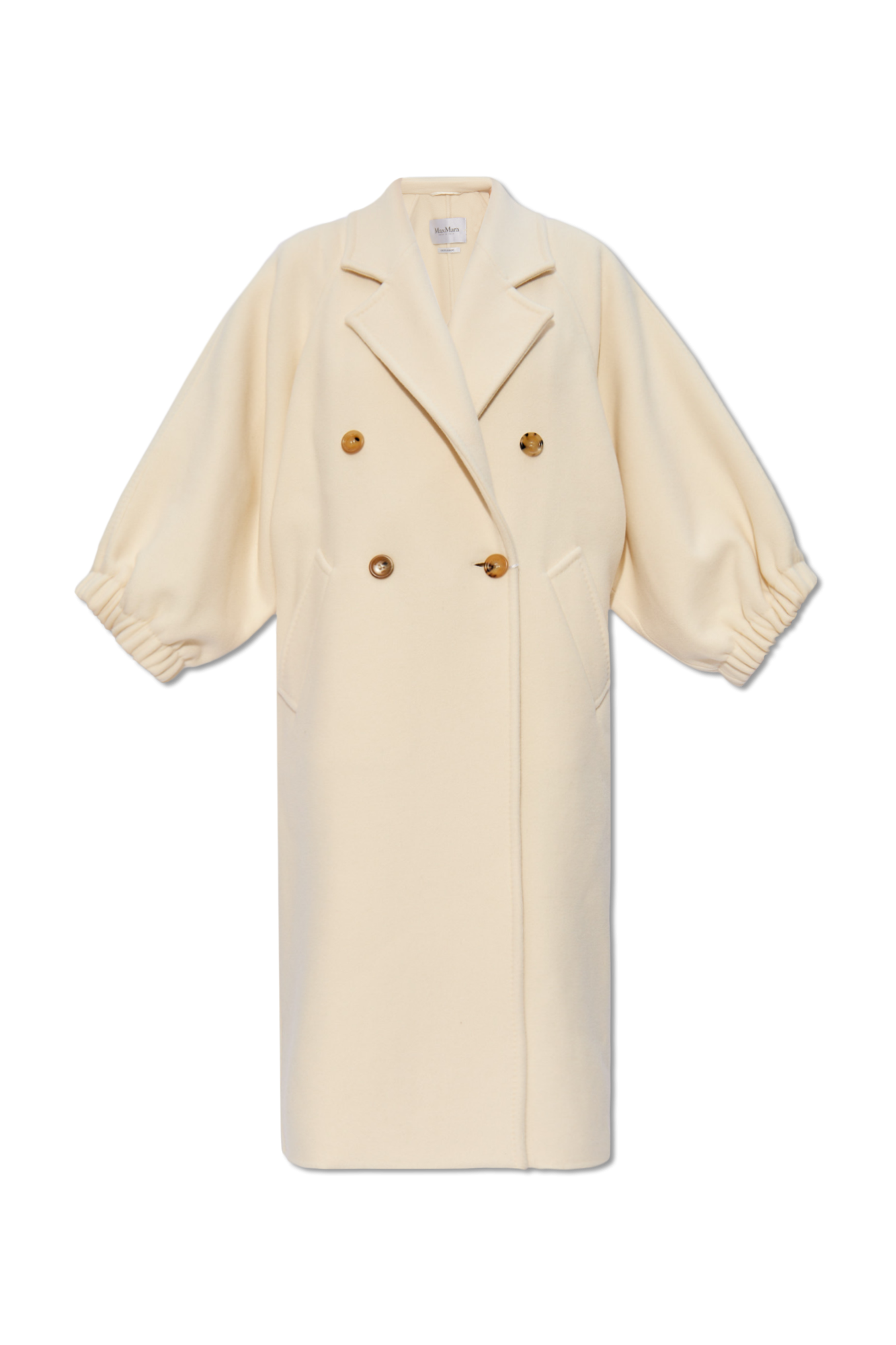 コート Max Mara FW24 Ivory cashmere Zaffo coat (2411011021600 001) Max Mara Ivory Cashmere Zaffo Coat – LOZURI®